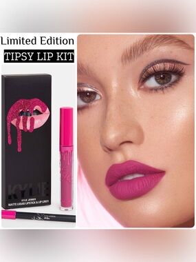 Rare Kylie 21’st Birthday Collection Liquid Lipstick & Lip Liner Lip Kit- Tipsy
